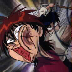 Kaori, menghajar Kenshin..
